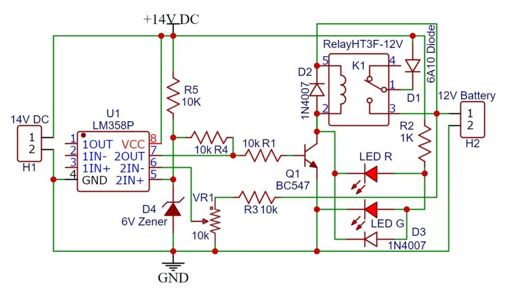 Auto Cut Off Battery Charger Circuit 