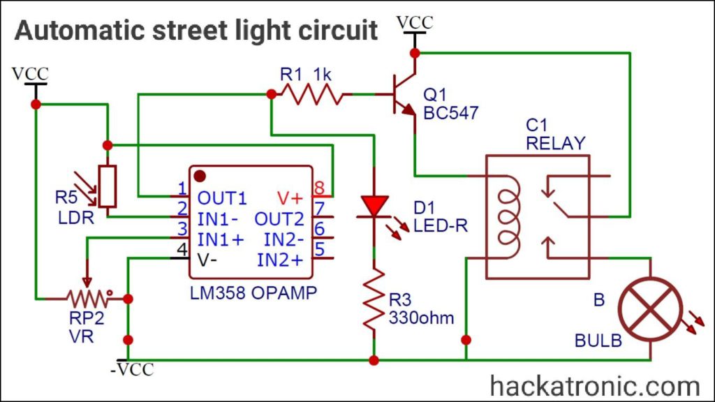 Automatic street light circuit diagram