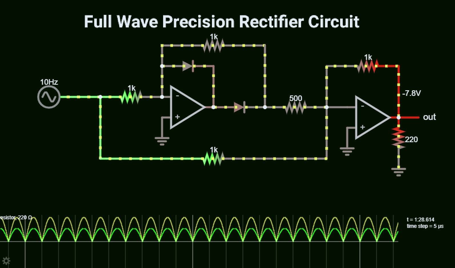 Full wave precision rectifier circuit