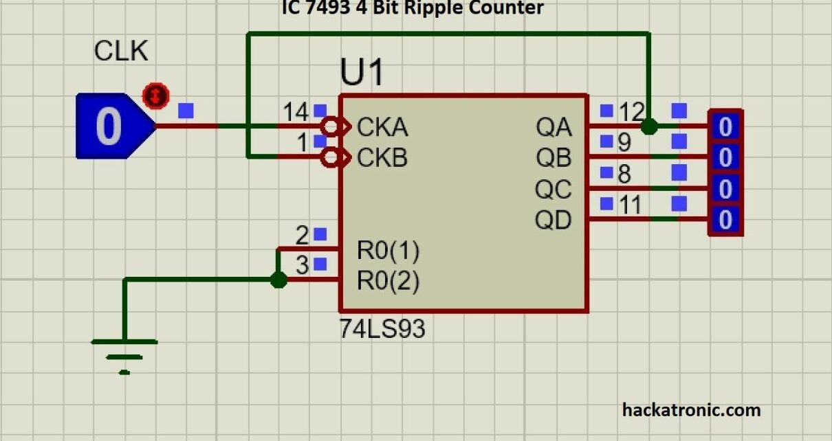 IC 7493 4 bit binary counter