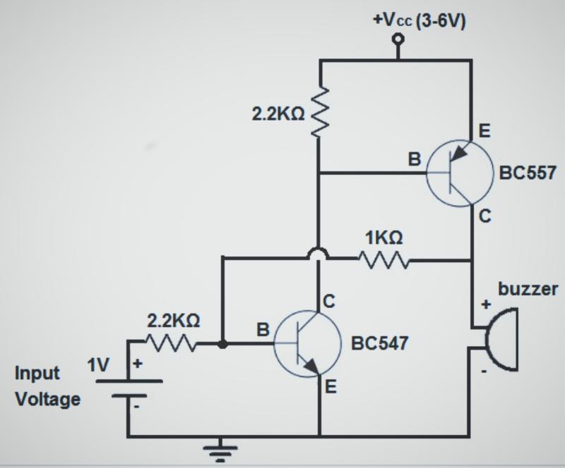 Alarm circuit using bc 547