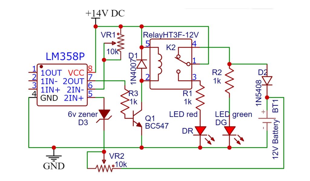 Automatic battery charger circuit