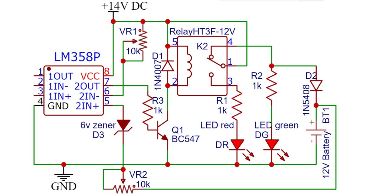 Automatic battery charger circuit