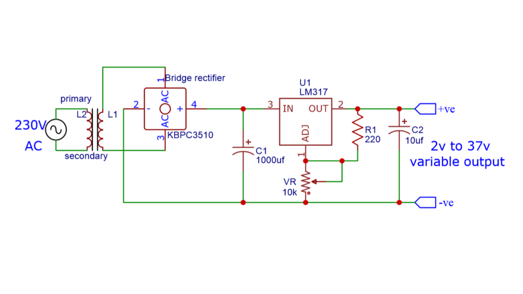 LM317 variable power supply