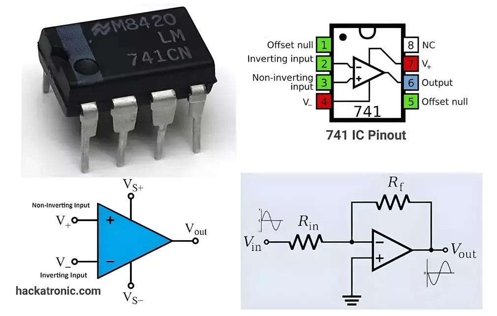 IC 741 Pin Diagram Working, ic 741 op amp