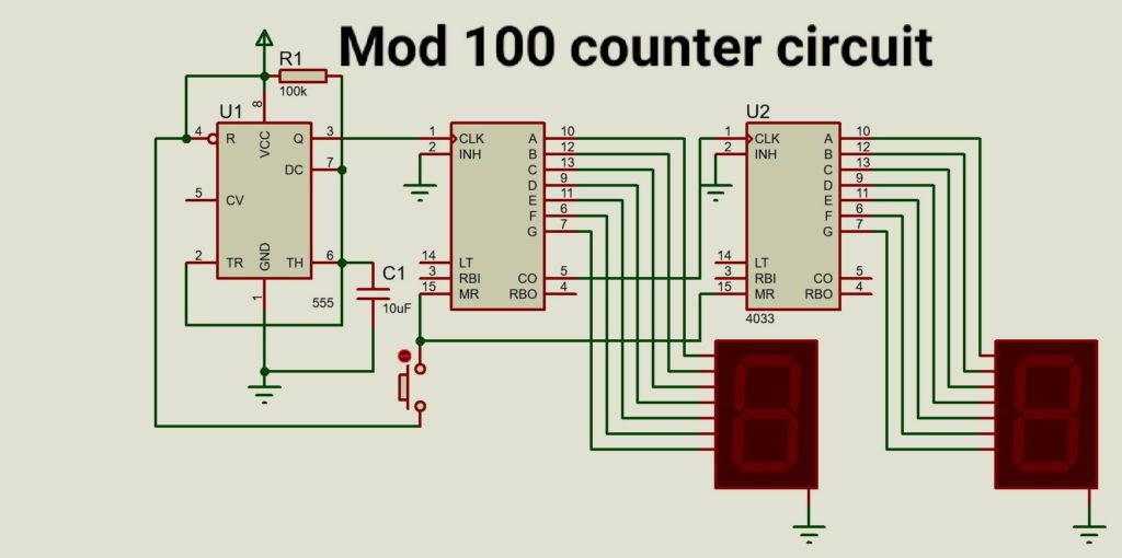 Digital counter circuit diagram