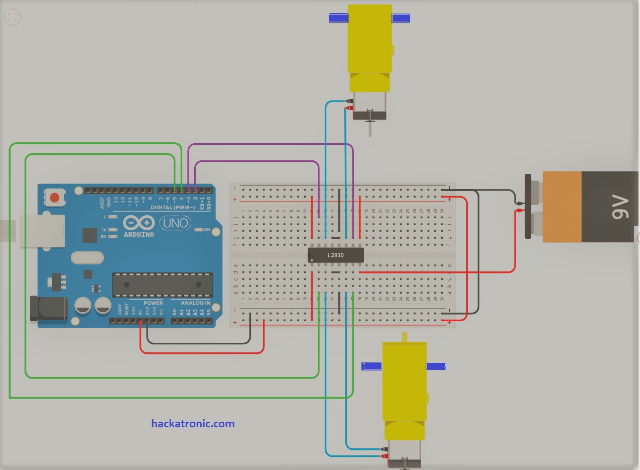 Interfacing of L293D with Arduino