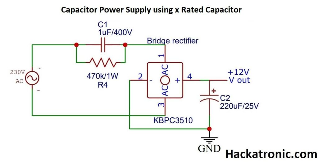Capacitor power Supply using x rated capacitor