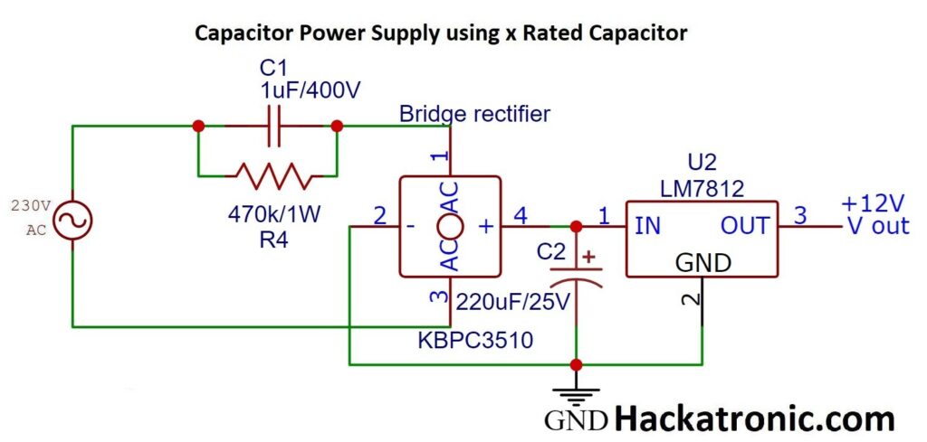 Capacitor power Supply using x rated capacitor