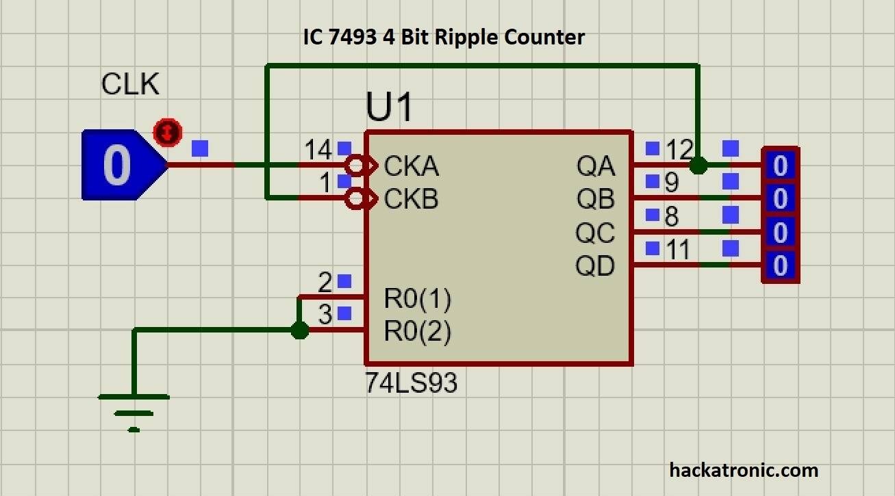 IC 7493 4 bit binary counter