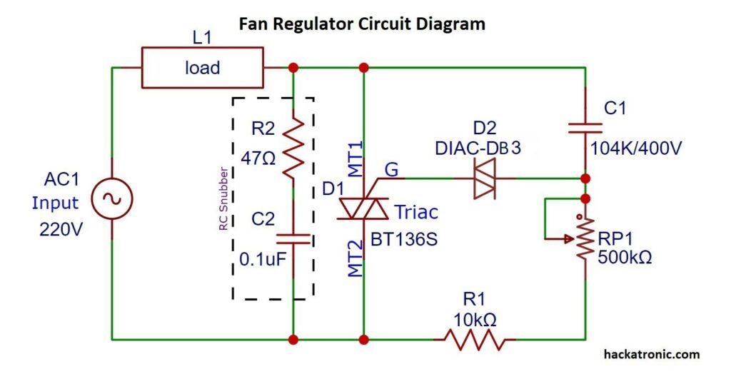 fan regulator circuit diagram based on triac