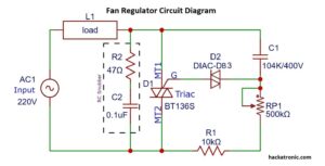 circuit of fan regulator using triac