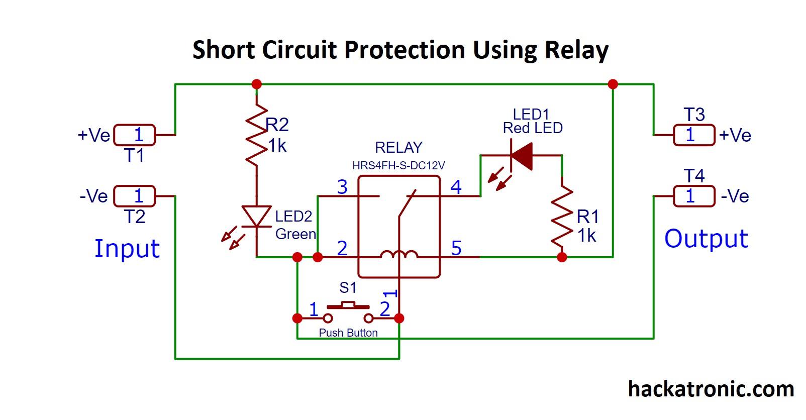 Short Circuit Protection Using Relay For Batteries » Electronics project