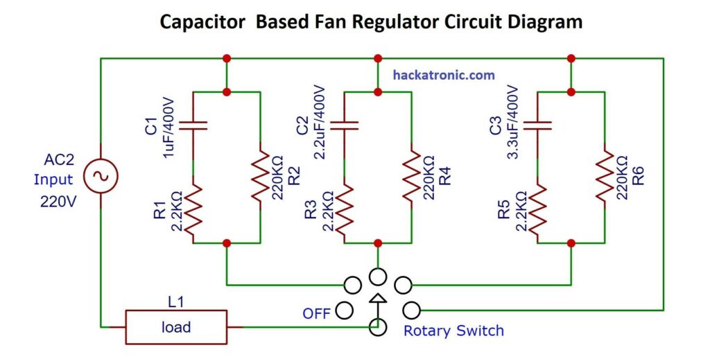 fan regulator circuit diagram using capacitor