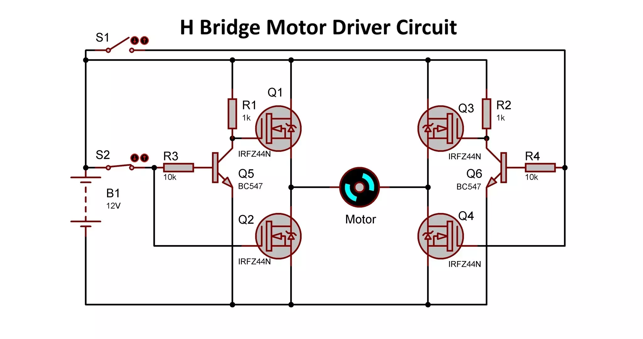 H Bridge Motor Driver Circuit