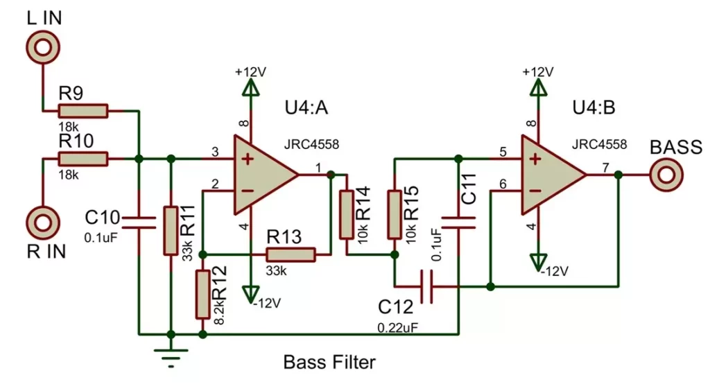 4558 Bass Filter Circuit