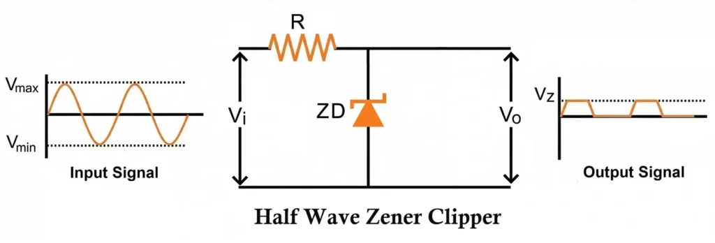 Half Wave Zener Clipper