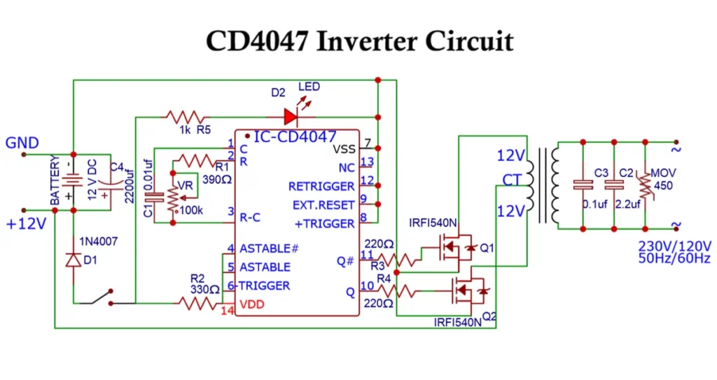CD4047 Inverter Circuit