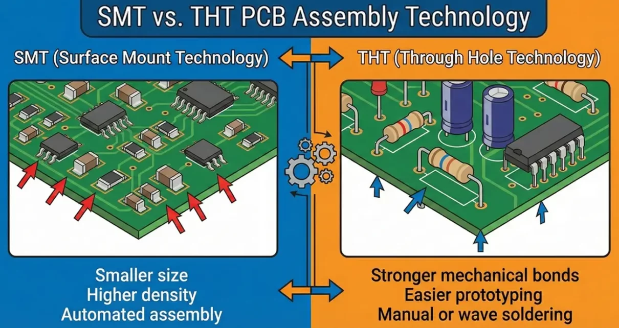 Surface Mount vs Through Hole PCB Assembly Technology